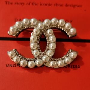 Upcycled Pearl and Silver-Tone Brooch